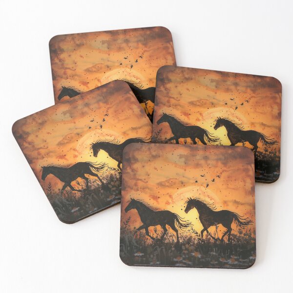 Item preview, Silhouette Horses Sunset designed and sold by Myra365Art.