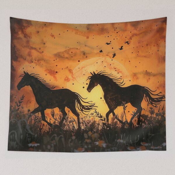 Item preview, Silhouette Horses Sunset designed and sold by Myra365Art.