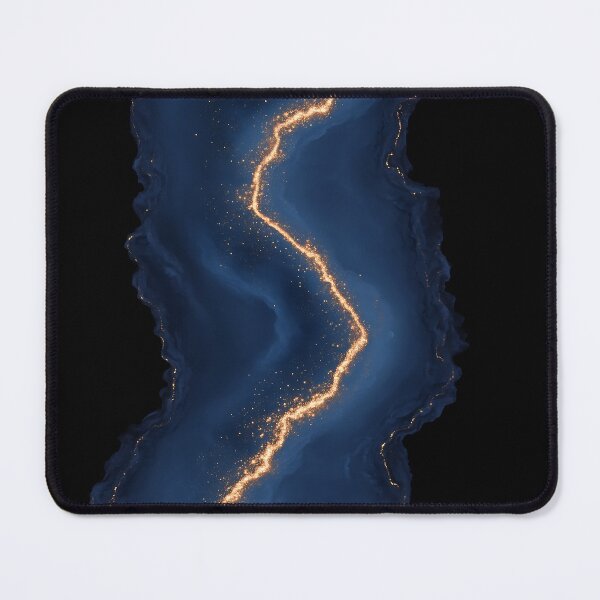 Item preview, Blue River with Golden Glitter in the Center designed and sold by GoldenTealArts.