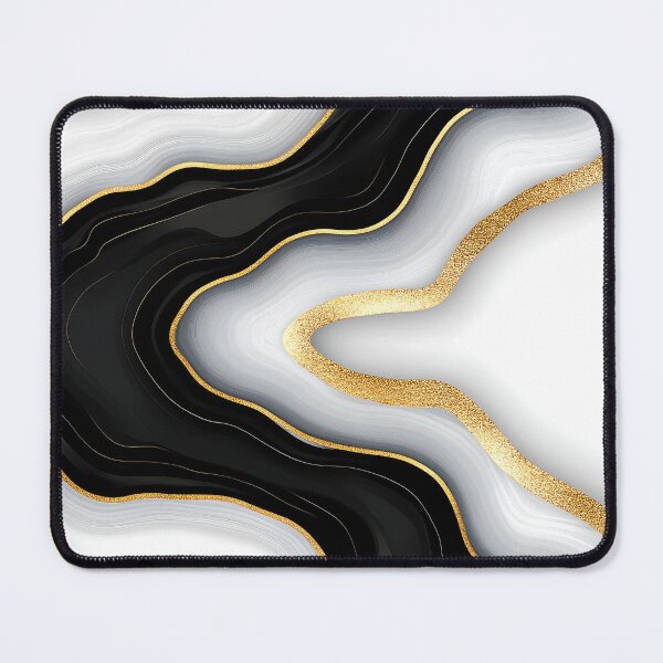 Item preview, Black and White Marble Background with Gold Lines designed and sold by GoldenTealArts.