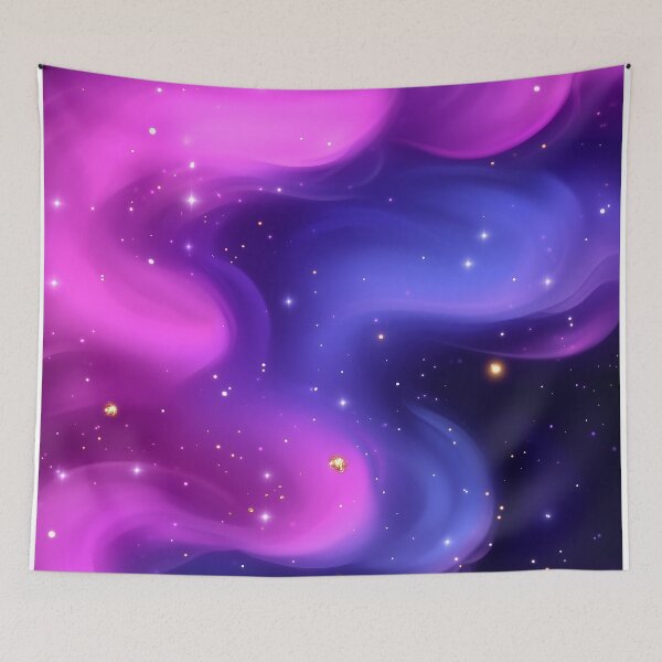 Item preview, Galaxy Background with Pink and Purple Swirls and Stars designed and sold by GoldenTealArts.
