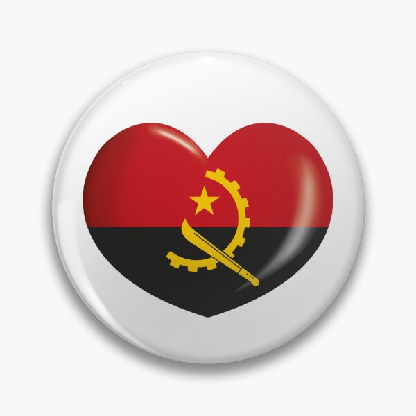 Item preview, Icon representing a heart button with the flag of Angola. Ideal for catalogs of institutional materials and geography designed and sold by LucianoCosmo.