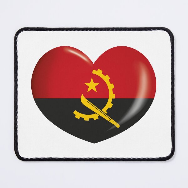 Item preview, Icon representing a heart button with the flag of Angola. Ideal for catalogs of institutional materials and geography designed and sold by LucianoCosmo.