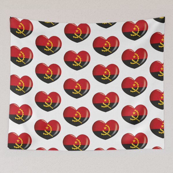 Item preview, Icon representing a heart button with the flag of Angola. Ideal for catalogs of institutional materials and geography designed and sold by LucianoCosmo.