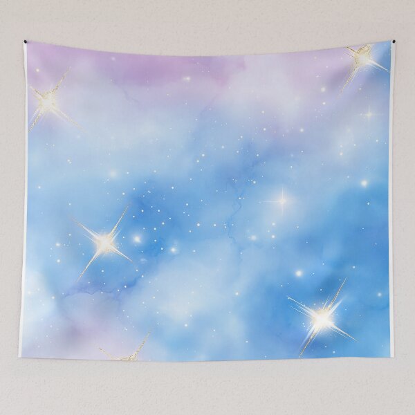Item preview, Pastel Sky Background With Stars and Clouds designed and sold by GoldenTealArts.