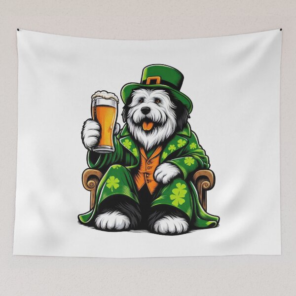 Item preview, Old English Sheepdog Dog St Patrick's Day designed and sold by doodIllustrate.