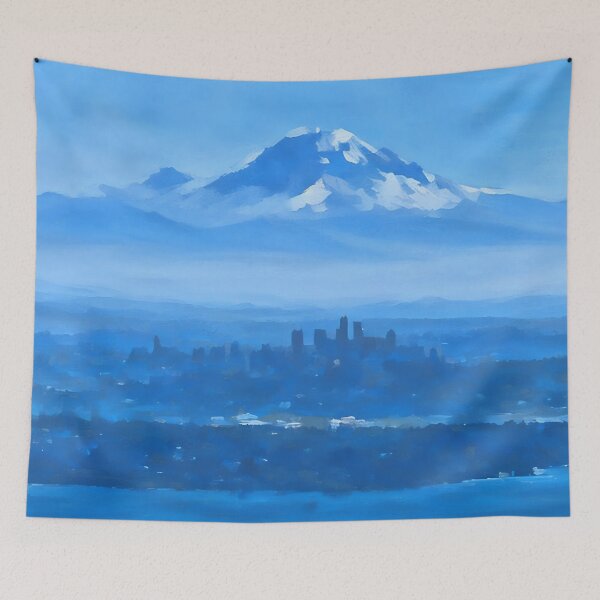 Artikelvorschau, Mount Rainier über Seattle (Impressionist) entworfen und verkauft von flyscenicair.