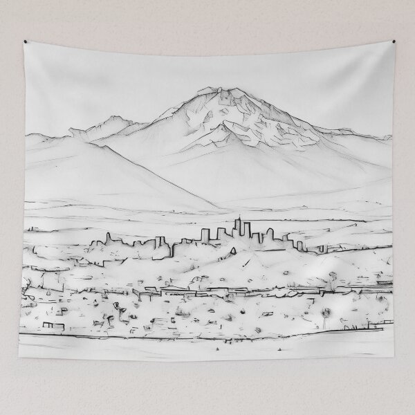 Aperçu de l'œuvre Le Mont Rainier au-dessus de Seattle (croquis) créée et vendue par flyscenicair.