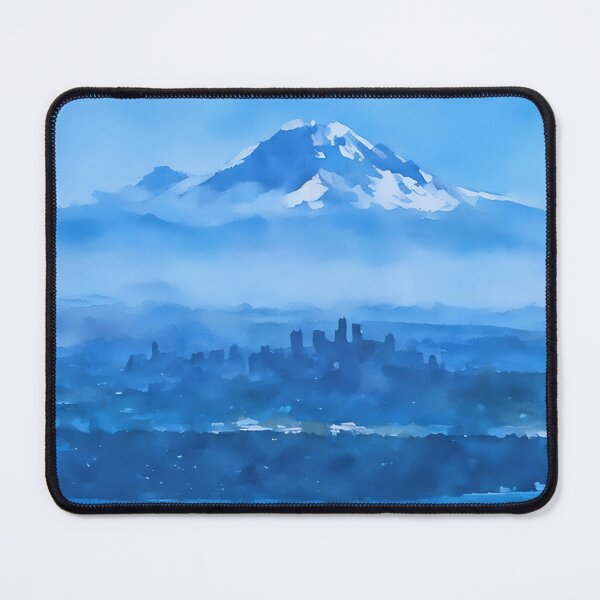 Aperçu de l'œuvre Le Mont Rainier au-dessus de Seattle (Aquarelle) créée et vendue par flyscenicair.