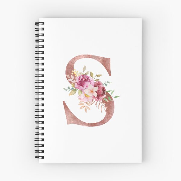 Item preview, Rose Gold Watercolour Letter S Floral Monogram designed and sold by NicheFifty-Two.