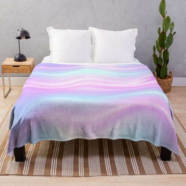 Item preview, Pastel Holographic Waves Seamless Pattern in Soft Lilac and Blue designed and sold by GoldenTealArts.