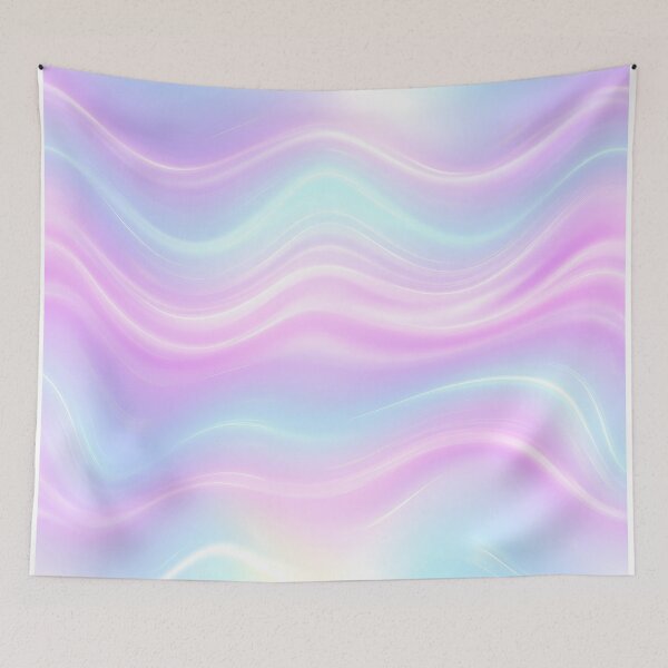 Item preview, Pastel Holographic Waves Seamless Pattern in Soft Lilac and Blue designed and sold by GoldenTealArts.