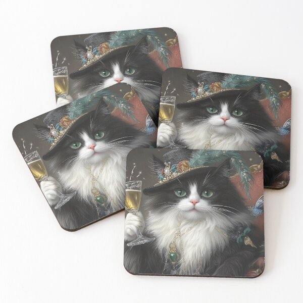 Item preview, Fancy Cats: Toasting the New Year designed and sold by ACuriousshoppe.