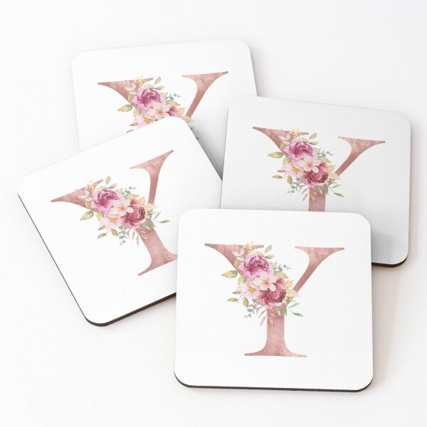 Item preview, Rose Gold Watercolour Letter Y Floral Monogram designed and sold by NicheFifty-Two.