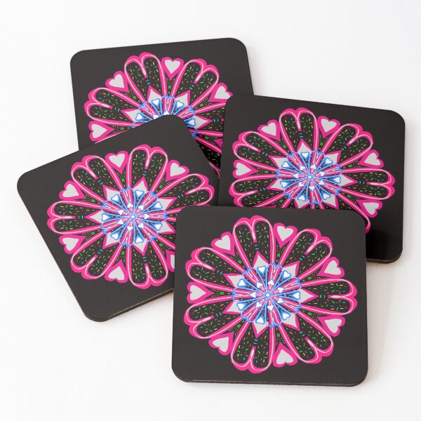 Item preview, Nested Heart Mandalas Pink Blue Hearts Valentines Day Love Design Hand Drawn designed and sold by Victoria Rose.