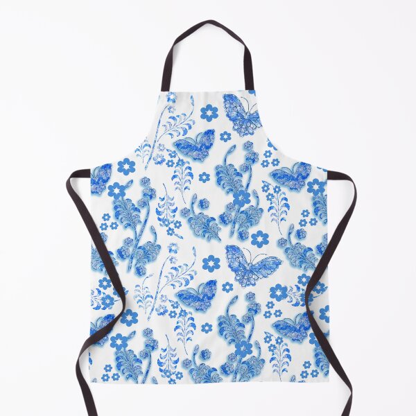 Item preview, Batik Butterflies in Blue Pattern Repeat designed and sold by Sharon Schwalbe.