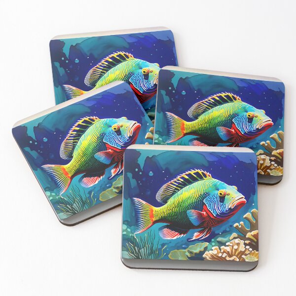 Item preview, A Colorful Parrotfish designed and sold by Paw's Arts.