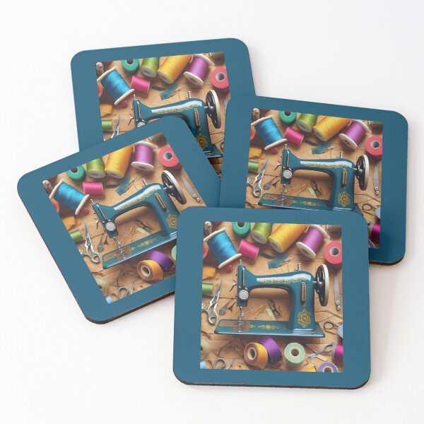 Item preview, "Vintage Sewing Elegance: Golden Motifs and Colorful Threads" designed and sold by Artisticanvas.