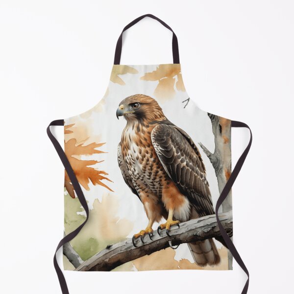 Item preview, Red-tailed Hawk Perched in Autumn Forest designed and sold by WaterBirdArt.