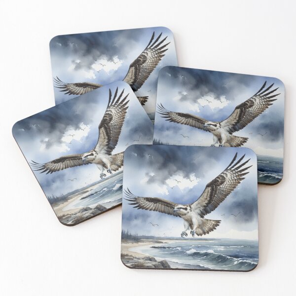 Item preview, Osprey Battling Stormy Seas in Watercolor designed and sold by WaterBirdArt.
