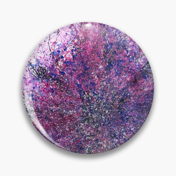 Item preview, The Spiritual Energy Within #500 Original Hand-painted Abstract Painting Detail 1 In Blue Pink Purple Black Jewel Tones Inspired By Cosmic Nebula Supernova Starburst Universe Interstellar Space Art 5D designed and sold by Rainbow Artist Orlando L.