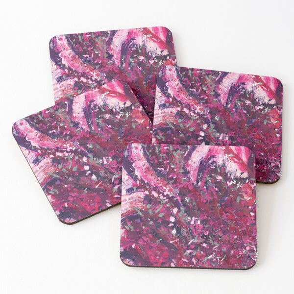 Item preview, Big Bang - The Birth Of My Art #108 Bold Unique Vibrant New Age 5D Original Hand-painted OOAK Abstract Painting Detail 3 In Red Purple Fuchsia Pink Silver Grey Gray Jewel Tones Boho Pattern Loving Art designed and sold by Rainbow Artist Orlando L.