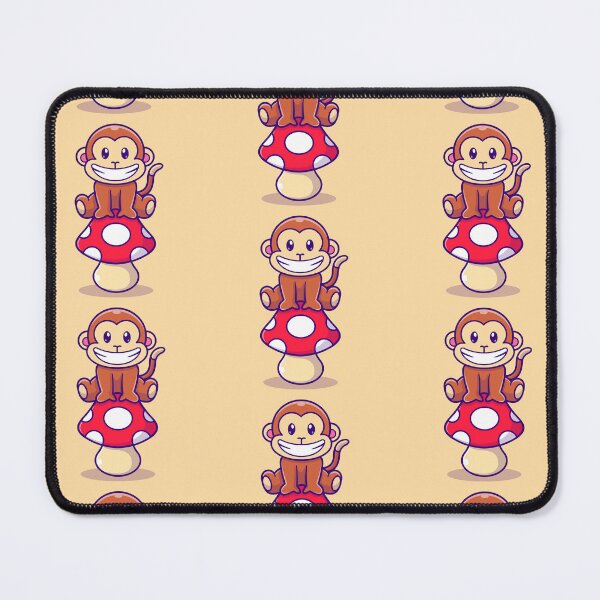 Item preview, Happy Monkey Jumping on a Red Mushroom Illustration designed and sold by crisgris1961.