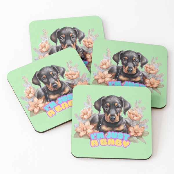Item preview, Doberman puppy saying: I'm just a baby, designed and sold by RUCIOMORO_TSHIRTS_.