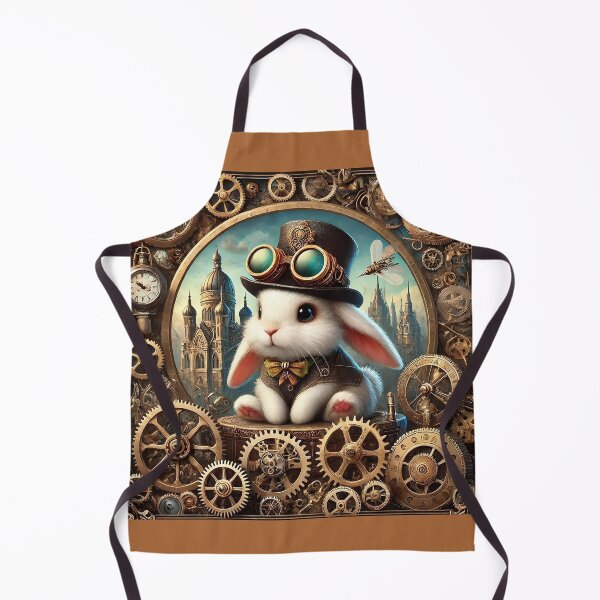 Item preview, Steampunk Easter Bunny Rabbit Gears, Clockwork Vintage, Earth Tones designed and sold by TheTimeTaxi.
