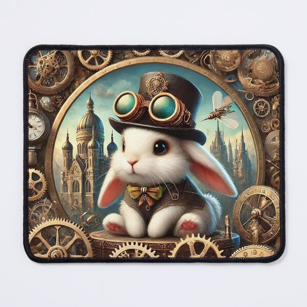 Item preview, Steampunk Easter Bunny Rabbit Gears, Clockwork Vintage, Earth Tones designed and sold by TheTimeTaxi.