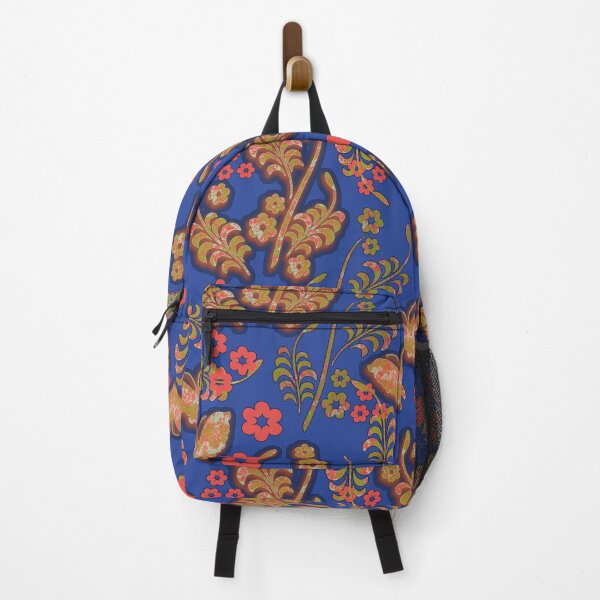 Item preview, Vintage Butterfly Floral Blue and Orange Repeat Pattern designed and sold by Sharon Schwalbe.