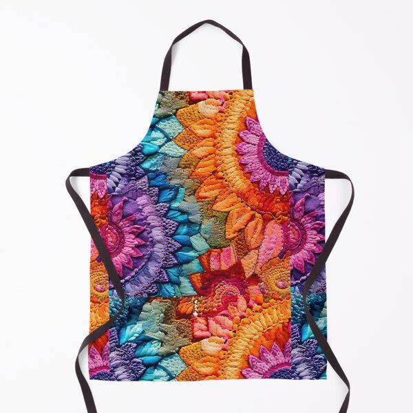 Item preview, DAISY FLOWER CROCHET KNIT YARN TEXTILE *Rainbow Pink Yellow Orange Blue Green Purple Floral Botanical* ABSTRACT PAINTING PRINT Contemporary Modern Fine Art Gallery designed and sold by Spinning Plates 360.