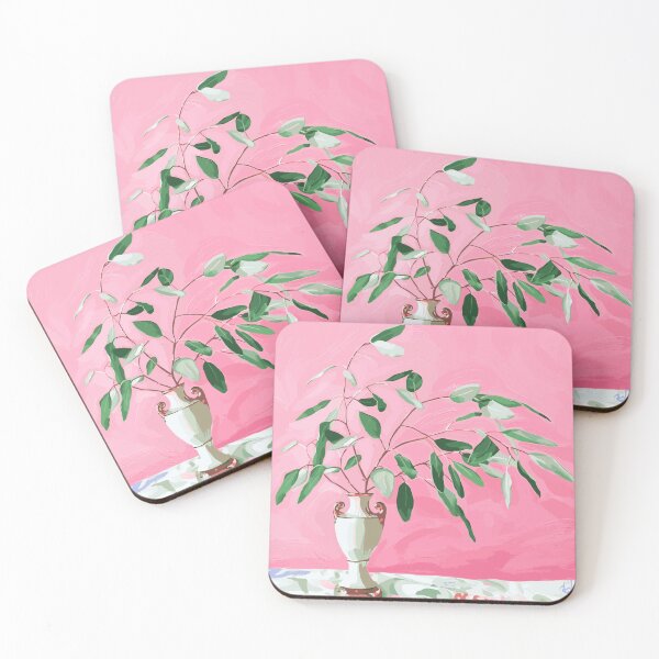 Item preview, Eucalyptus in Vintage Vase on Floral Fabric designed and sold by ShannonSArtwork.