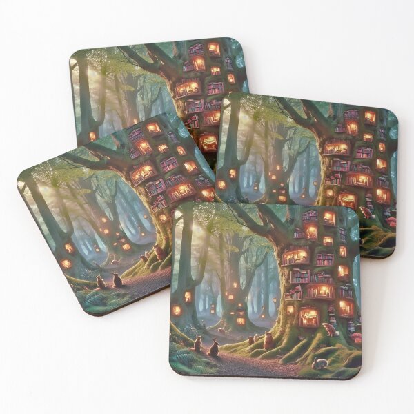 Item preview, Fantasy Fairy Tale Library Books in a Magic Forest Trees Folklore Fables DND D&D Bookish Nerd designed and sold by TheTimeTaxi.