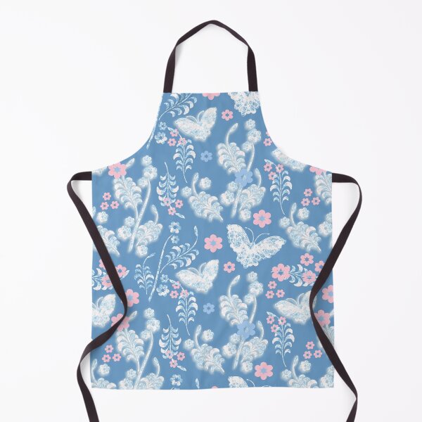 Item preview, Butterfly Floral Baby Blue and Pink Repeat Pattern designed and sold by Sharon Schwalbe.