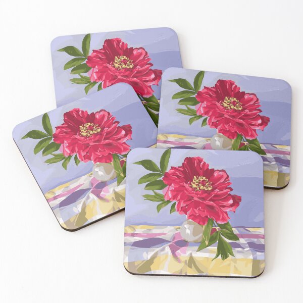 Item preview, Peony on Checkered Fabric designed and sold by ShannonSArtwork.