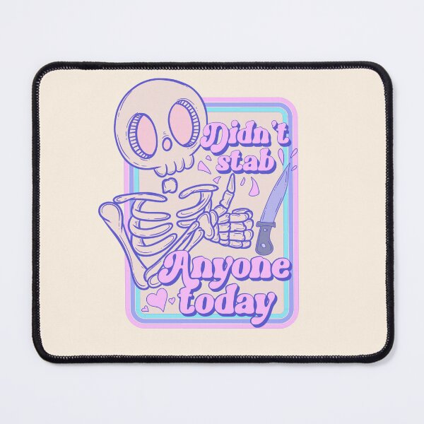 Item preview, Didn’t stab anyone today - thumbs up skeleton designed and sold by Jess.a.creates.