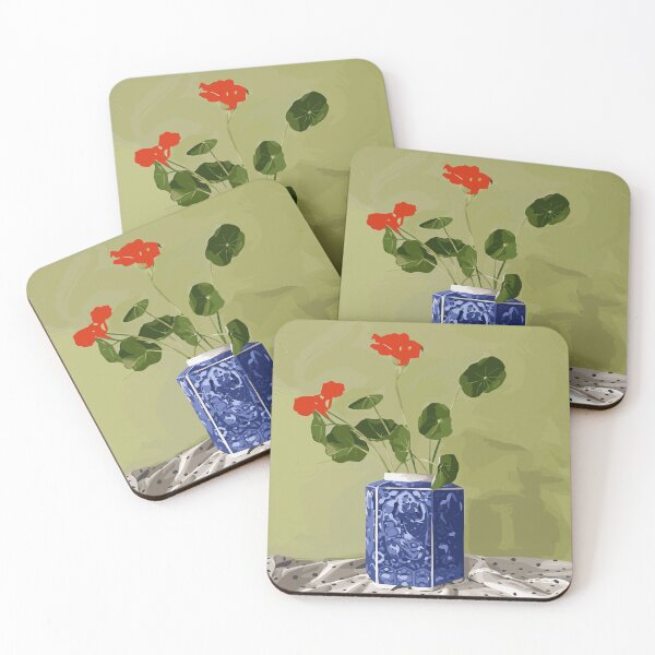 Item preview, Nasturtium Flowers in Blue Jar designed and sold by ShannonSArtwork.