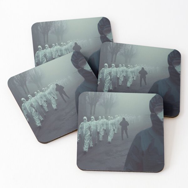 Item preview, A Mysterious Group Clad in Hazmat Suits Traversing a Smog Shrouded Street  designed and sold by CheerForGoods.