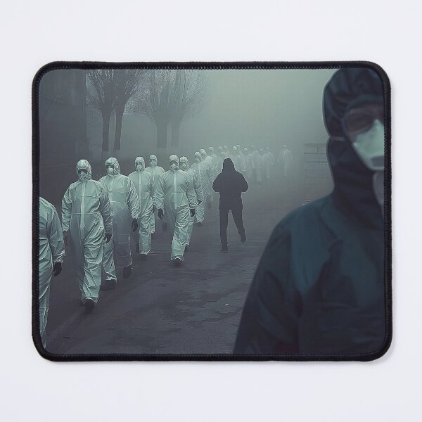 Item preview, A Mysterious Group Clad in Hazmat Suits Traversing a Smog Shrouded Street  designed and sold by CheerForGoods.