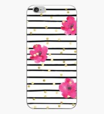 Blumenstreifen und Gold Dot Design Kate Spade inspiriert Spaß Chic iPhone-Hülle & Cover