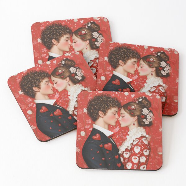 Item preview, Romantic Valentine’s Day Couple in a Whimsical Floral Design designed and sold by junkydotcom.