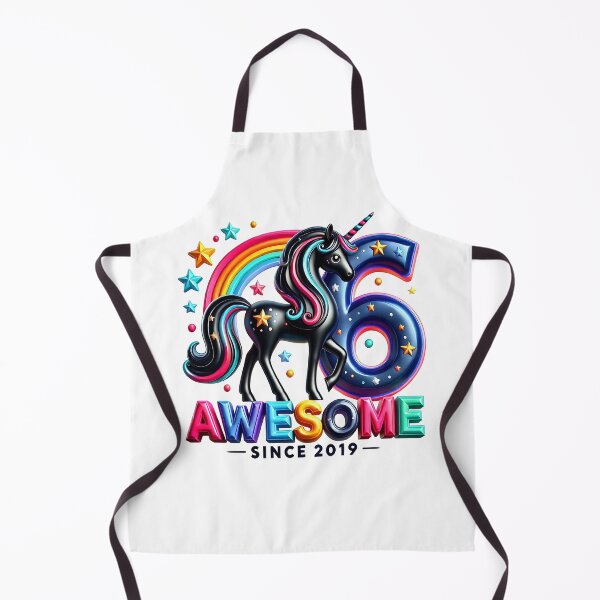Item preview, Magic Black Unicorn Colorful Rainbow 6th Birthday Shirt designed and sold by SamSupershirt.