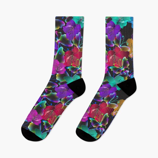 Item preview, 3D Flower Pattern, Glowing Butterflies and Flowers designed and sold by graphic-genie.