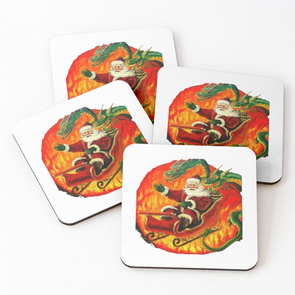 Item preview, Santa Claus and Dragon , Christmas Santa with Dragon Art , Holiday Santa and Dragon , Unique Santa designed and sold by Indyadizine.