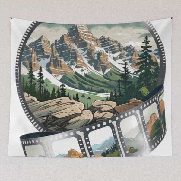 Item preview, A sticker featuring a stylized, gradient illustration of the Utah mountains, symbolizing the festival's breathtaking setting. designed and sold by InsightA.
