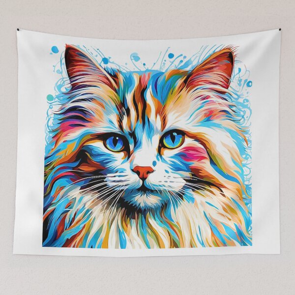 Item preview, Modern Art Ragamuffin Cat – Vibrant Style for Cat Lovers designed and sold by Fredster1966.