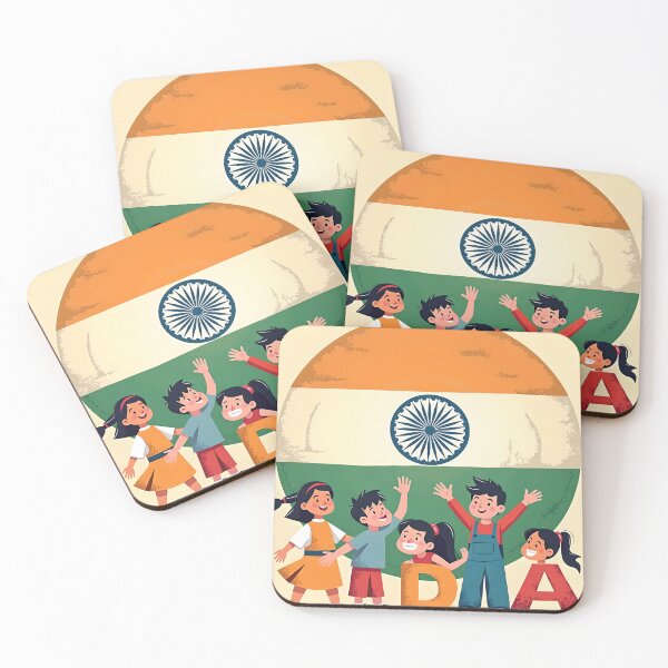 Item preview, Celebrating Unity and Pride: Kids with Indian Flag designed and sold by Achagam.