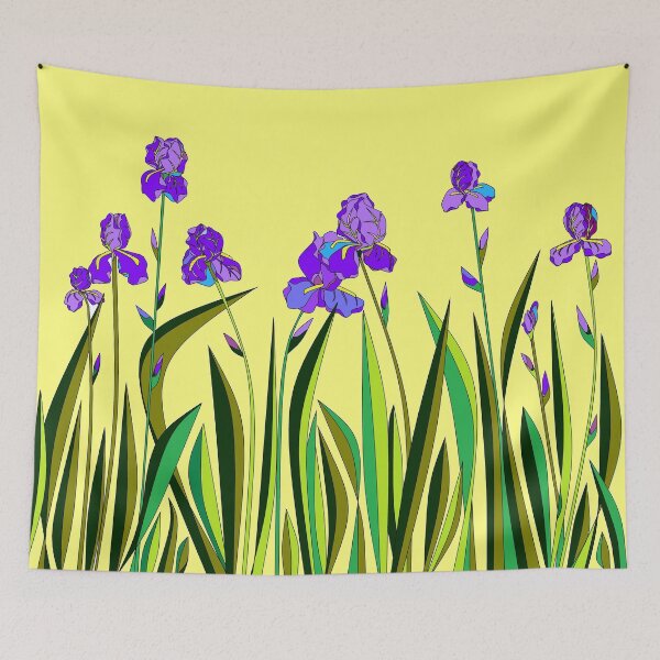 Item preview, Some Irises on a Light Yellow Background designed and sold by judy snyder.
