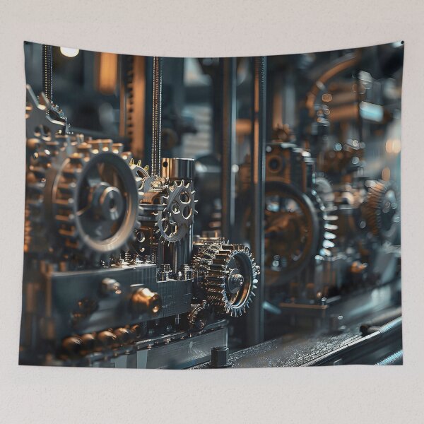 Item preview, Intricate Mechanics and Mechanisms of a Dimly Lit D Printing Factory designed and sold by CheerForGoods.